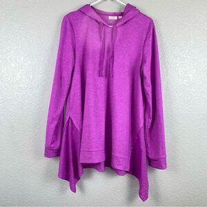 Logo Lounge Women's Purple Long Sleeve Asymmetrical Sweater Top Size Medium